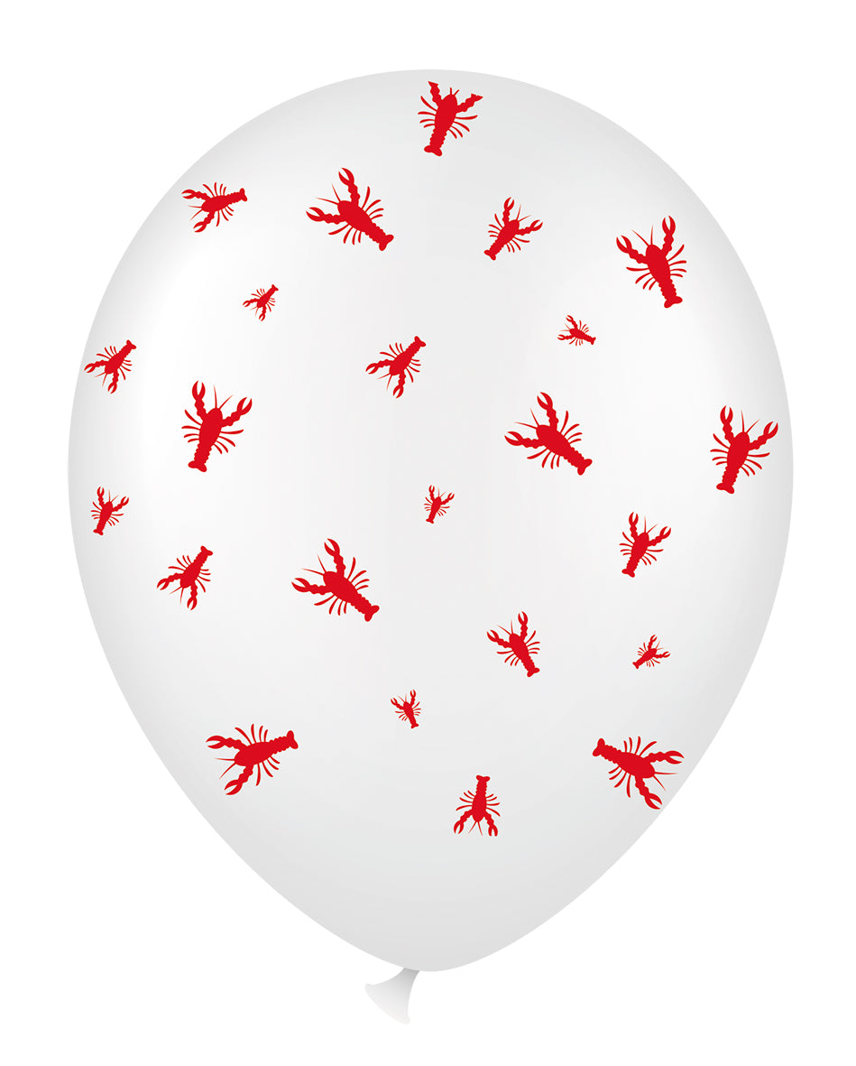 Kräftskiva Latexballonger 6-pack – Kräftmotiv 12”