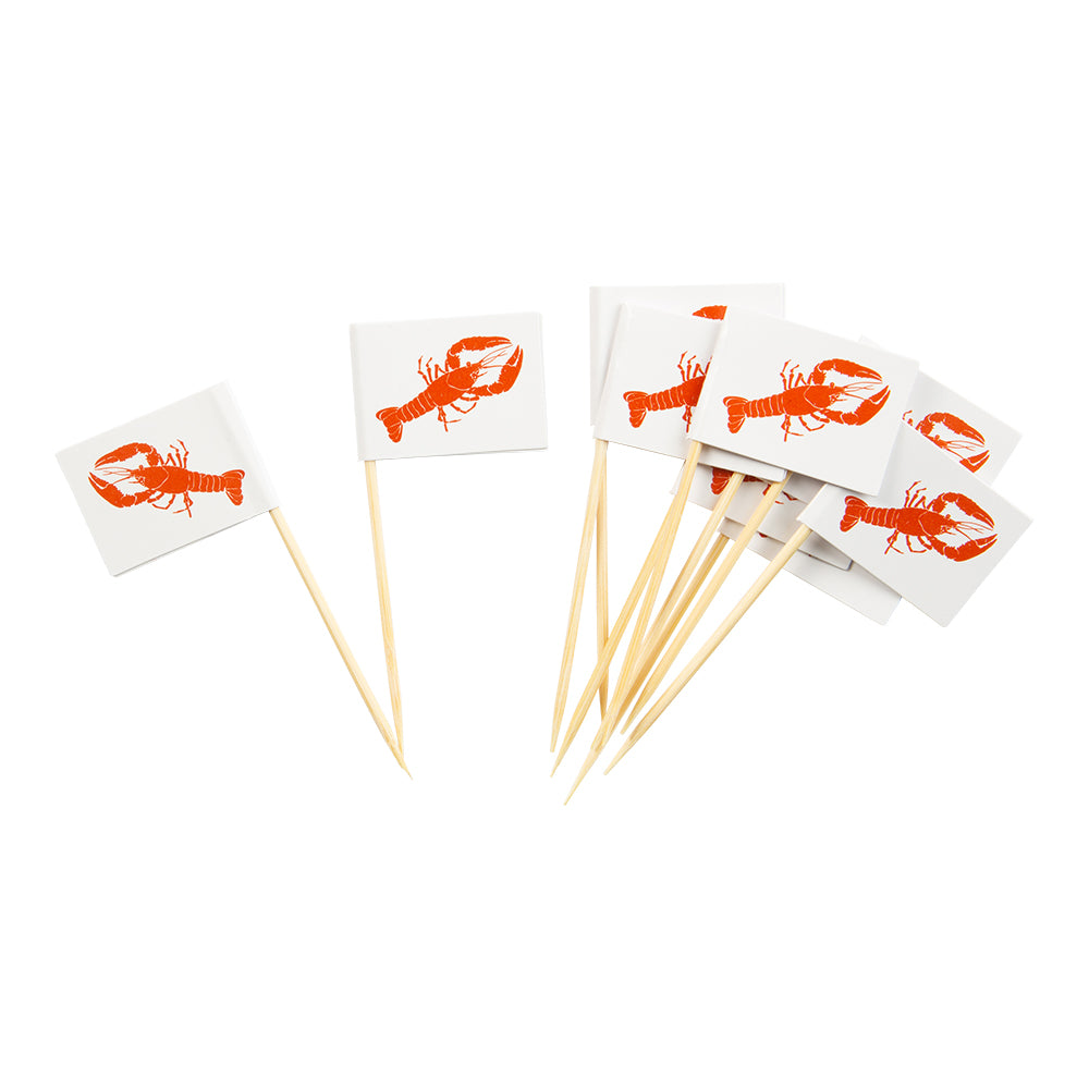 Cocktailflaggor med kräftmotiv – 10-pack