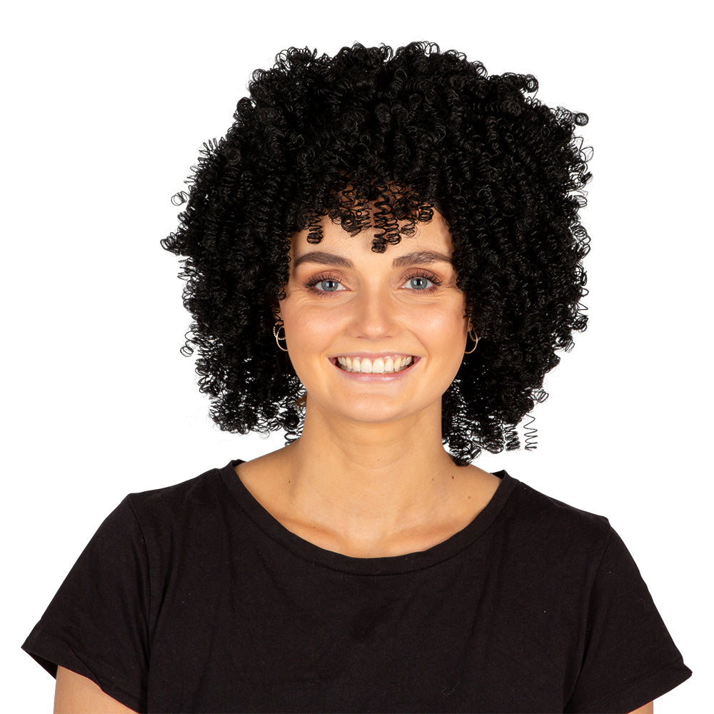 Svart afroperuk med lockar