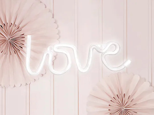 LED-neonskylt ”love” i vitt