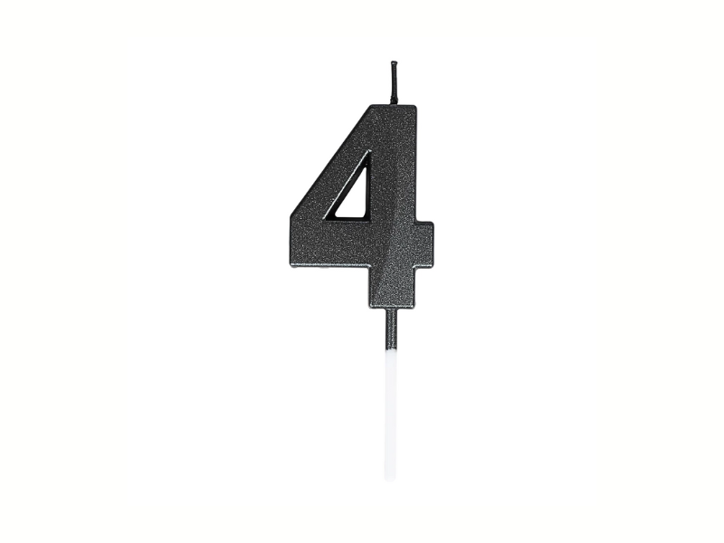 Siffertårtljus Svart