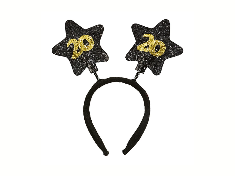 Diadem stjärnor & årtal svart/guld