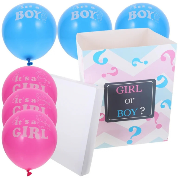 Gender reveal ballongbox - ”Girl or Boy?”
