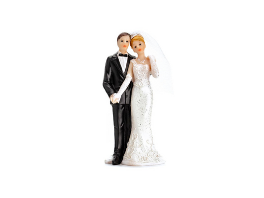 Tårtdekoration - Brudpar med slöja