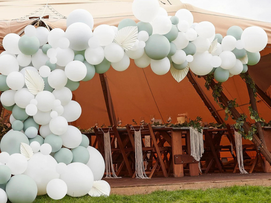 Ballongbåge ljusgrön/vit