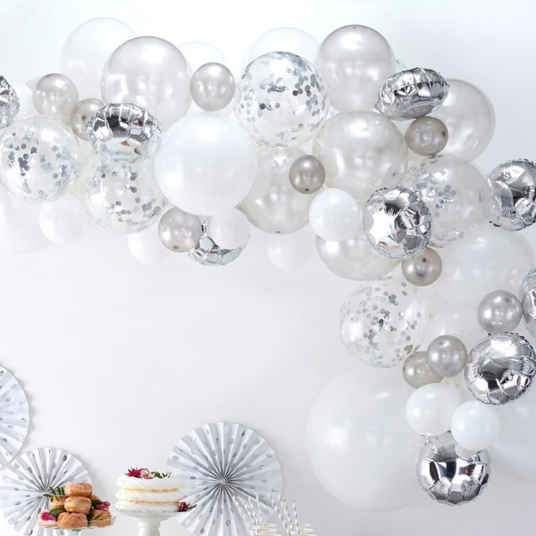 Ballongbåge silver/vit
