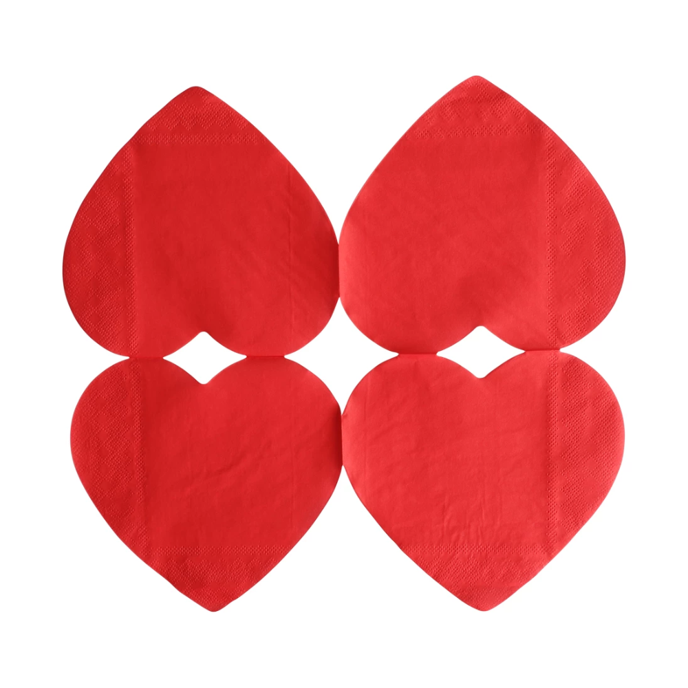 Servetter röda hjärtan 16-pack