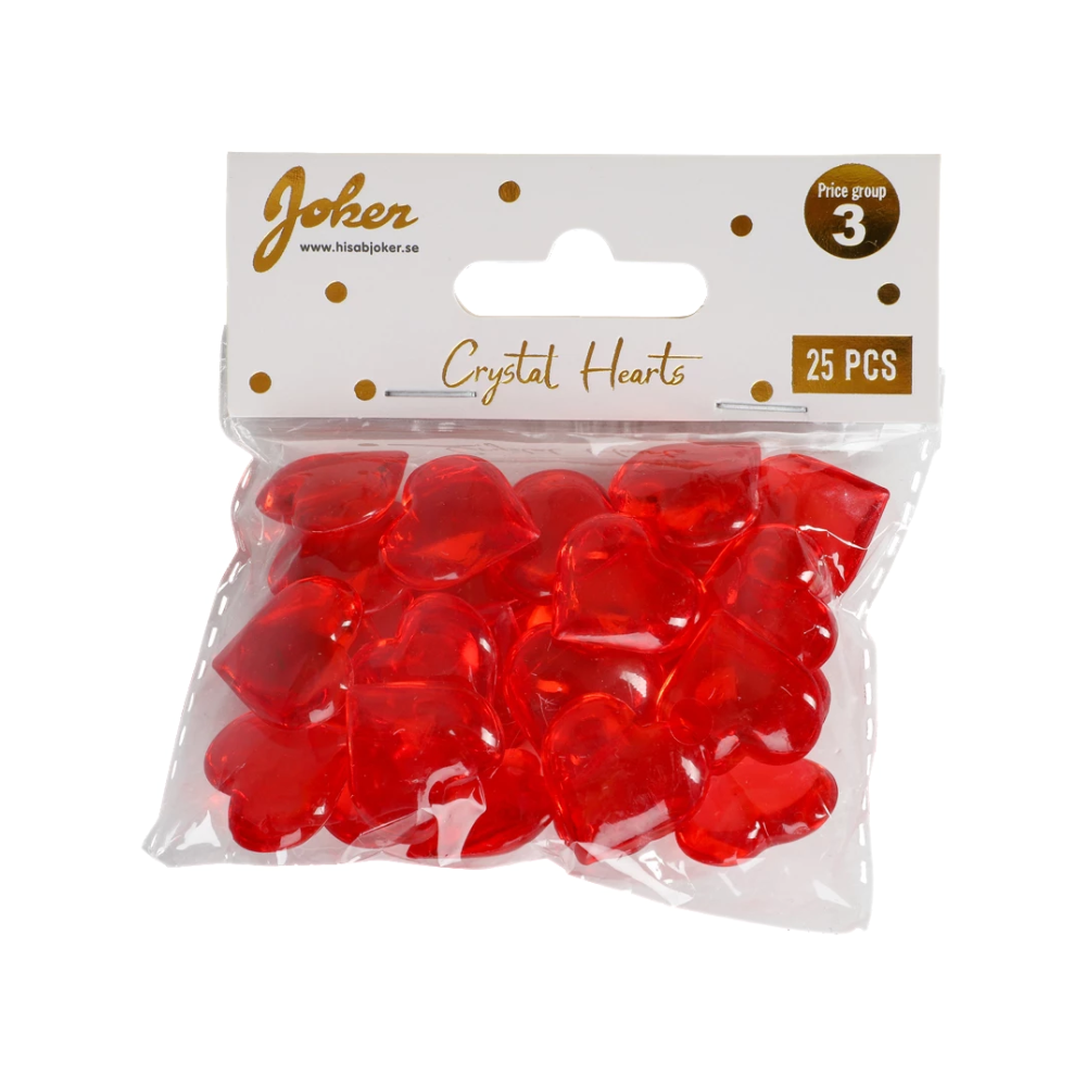 Röda Hjärtan Crystal 25-pack