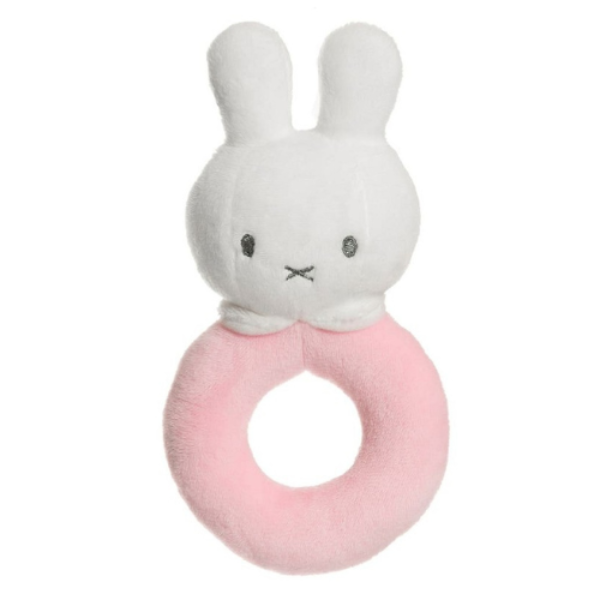 Teddykompaniet - Skallra Miffy - rosa/vit