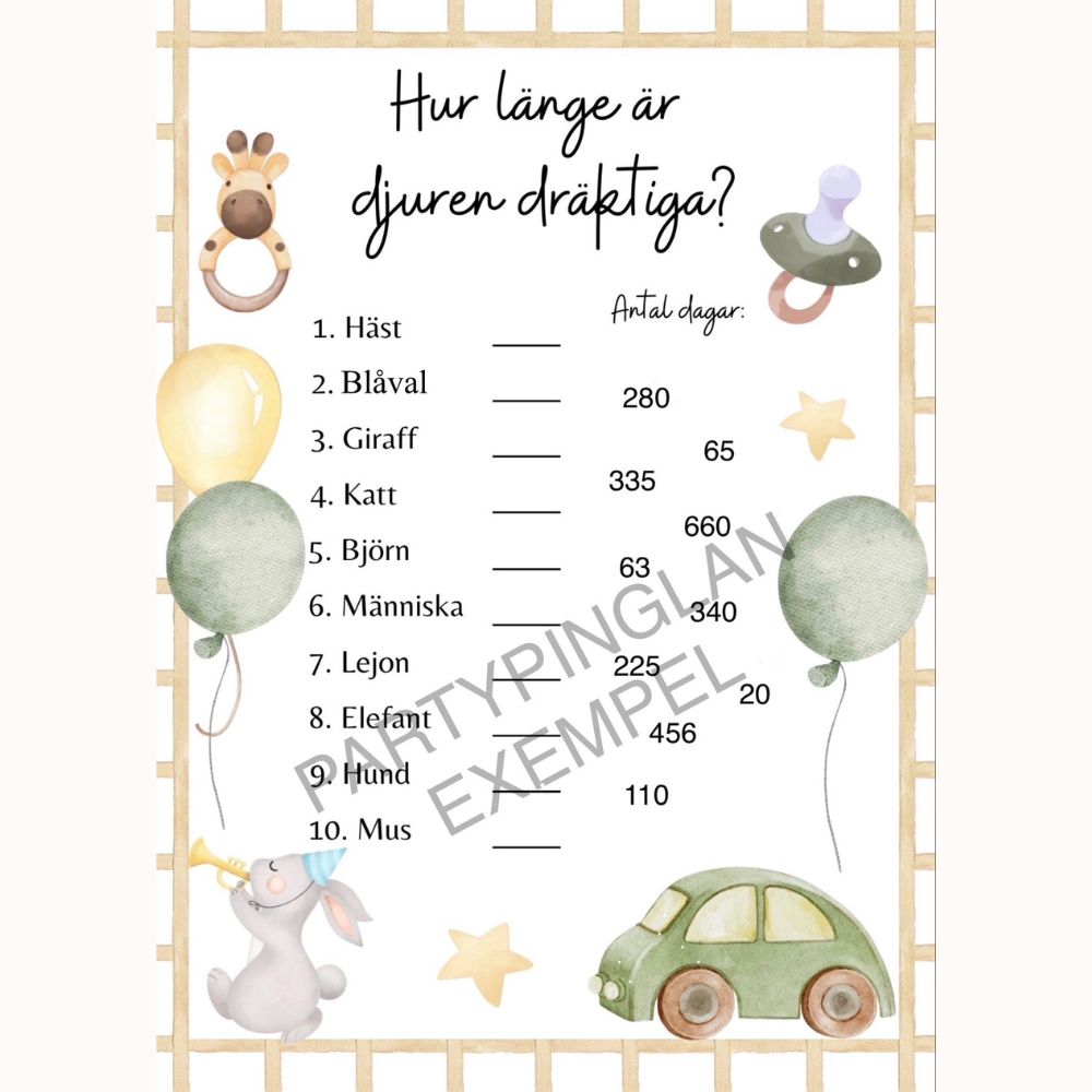 Lek - Hur länge är djuren dräktiga?