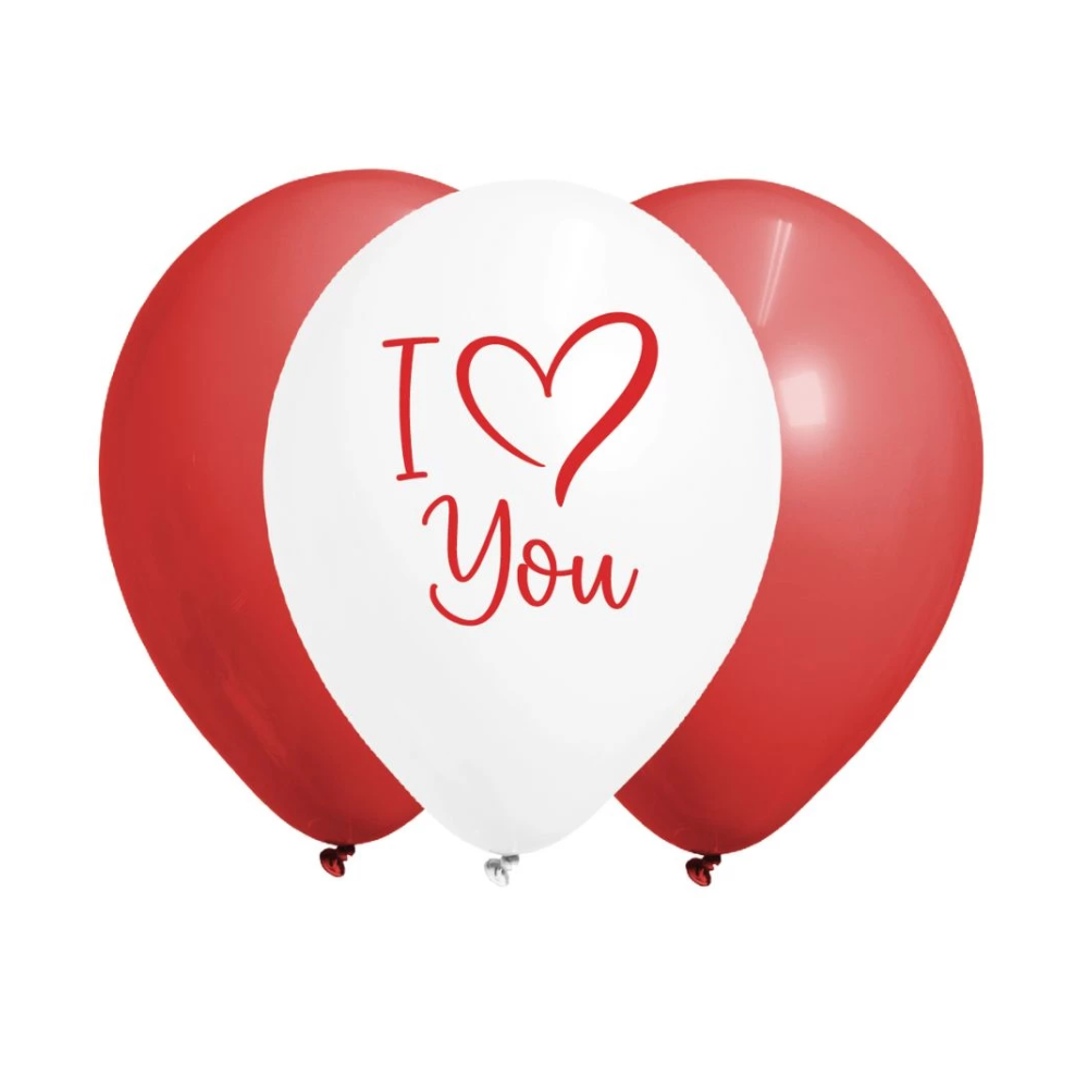 Latexballonger I love you 6-pack