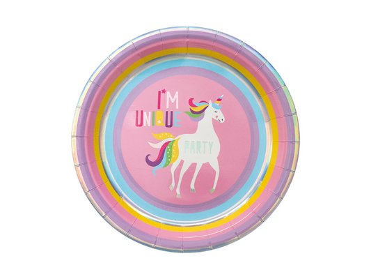 Papperstallrikar Enhörning 8-pack