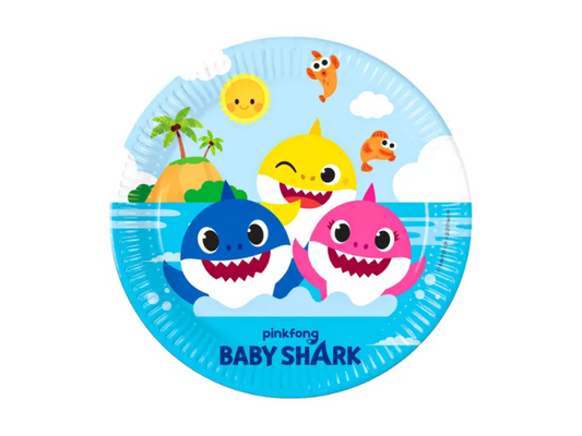 Papperstallrikar Baby Shark 8-pack