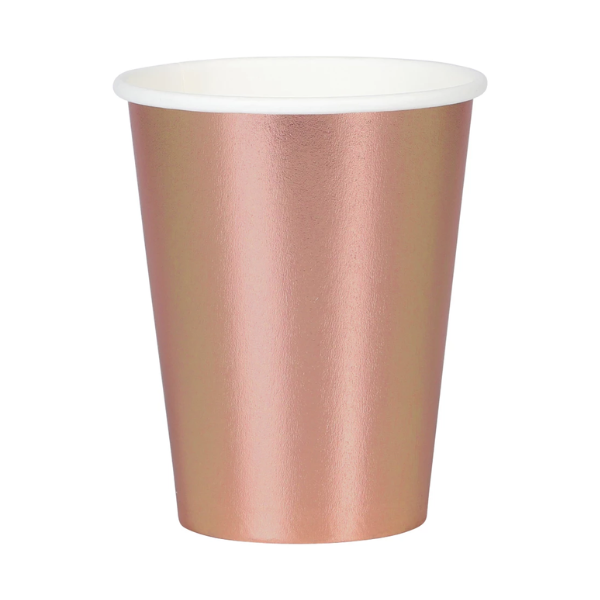 Pappersmuggar roséguld 8-pack