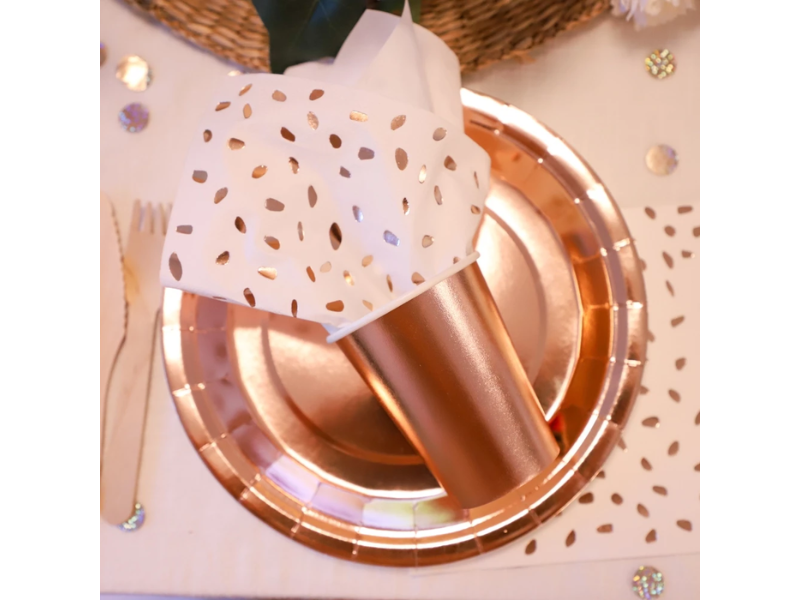 Pappersmuggar roséguld 8-pack