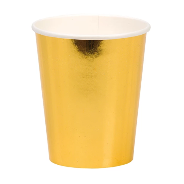Pappersmuggar guld 8-pack