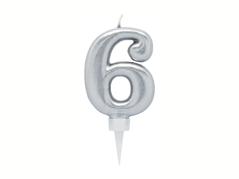 Siffertårtljus Silver