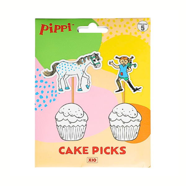 Cake picks Pippi 10-pack