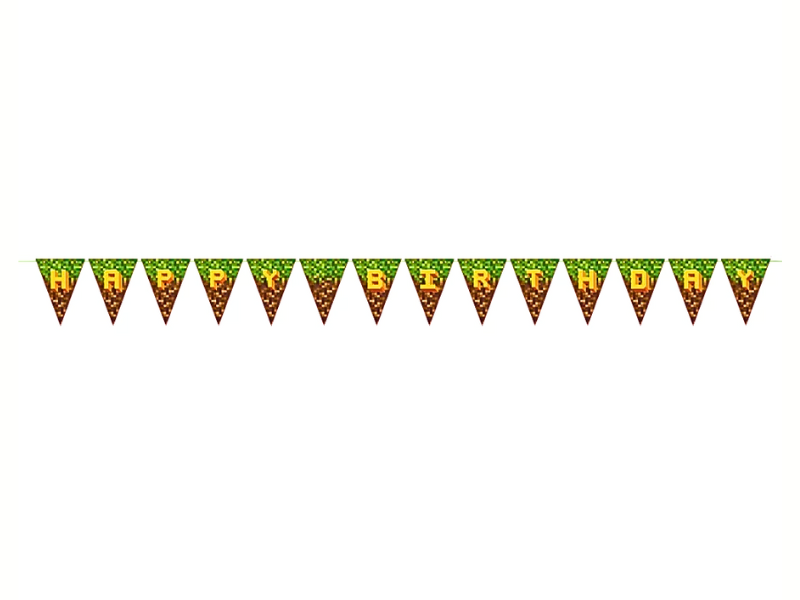 Vimpel Pixel Level Up HAPPY BIRTHDAY