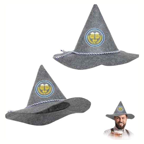 Oktoberfest-hatt hög grå