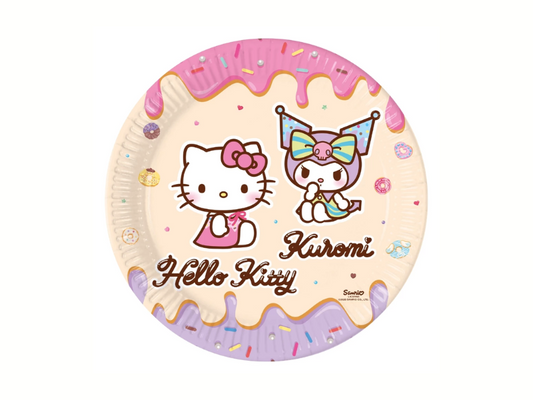 Papperstallrikar Hello Kitty & Kuromi 8-pack
