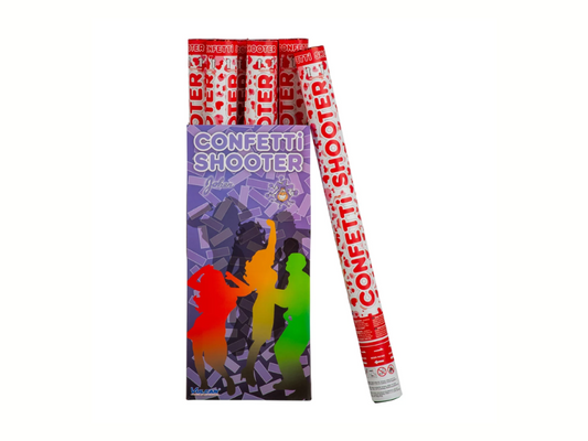 Konfettikanon röda hjärtan 60 cm