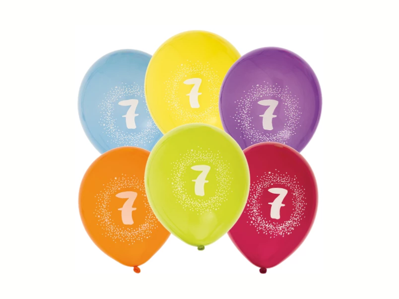 Latexballonger Siffror 1-10 6-pack