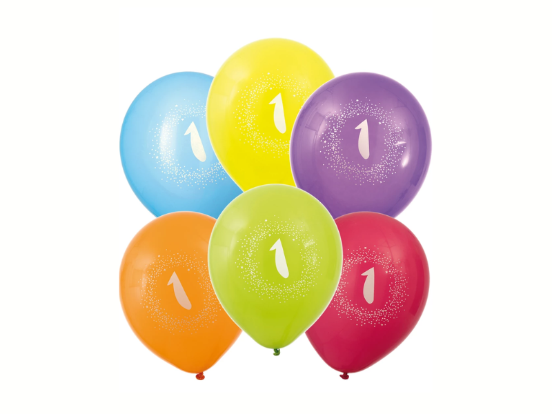 Latexballonger Siffror 1-10 6-pack