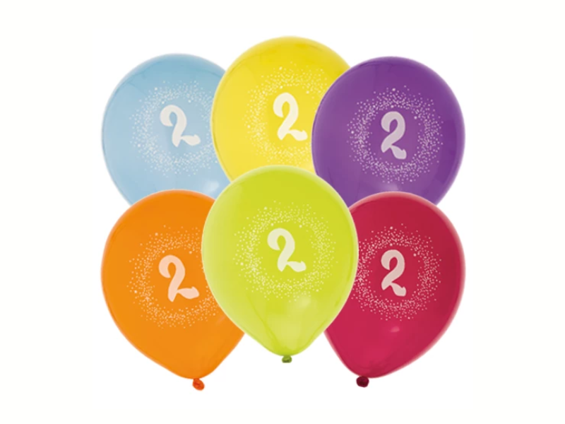 Latexballonger Siffror 1-10 6-pack