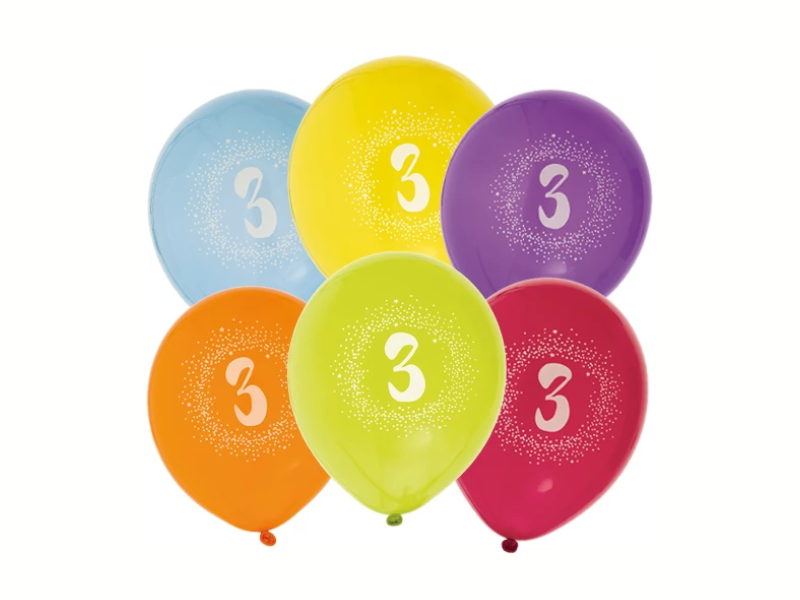 Latexballonger Siffror 1-10 6-pack