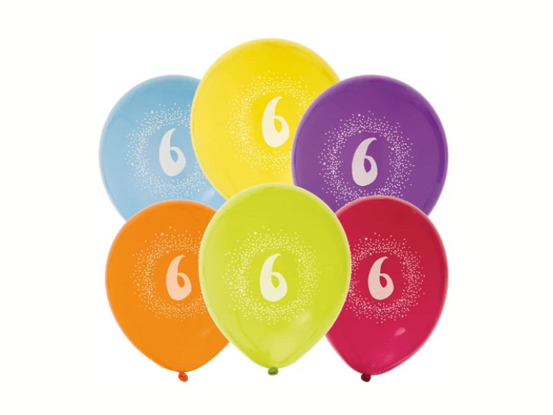 Latexballonger Siffror 1-10 6-pack