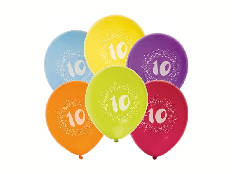 Latexballonger Siffror 1-10 6-pack