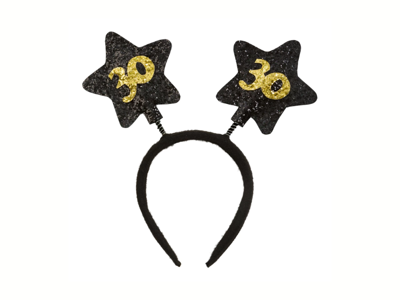 Diadem stjärnor & årtal svart/guld