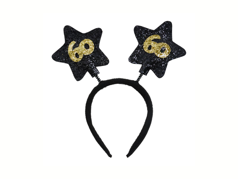 Diadem stjärnor & årtal svart/guld