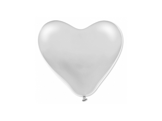 Vita hjärtformade latexballonger