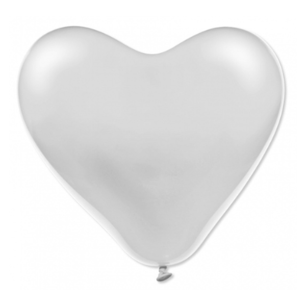 Vita hjärtformade latexballonger