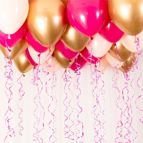 Takballonger - Rosa/guld Kit
