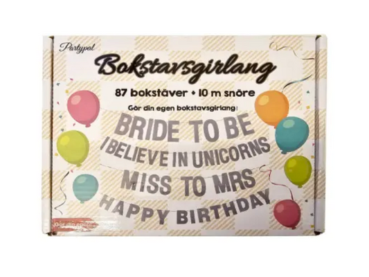 Bokstavsgirlang silver