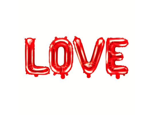 Folieballong girlang LOVE - röd
