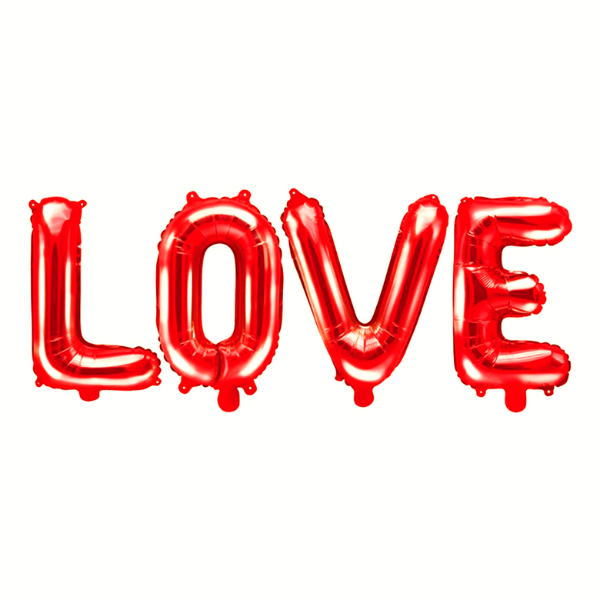 Folieballong girlang LOVE - röd