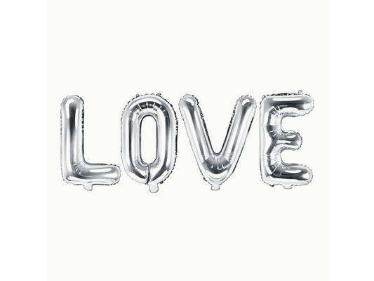 Folieballong girlang LOVE - silver