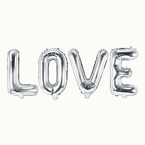 Folieballong girlang LOVE - silver