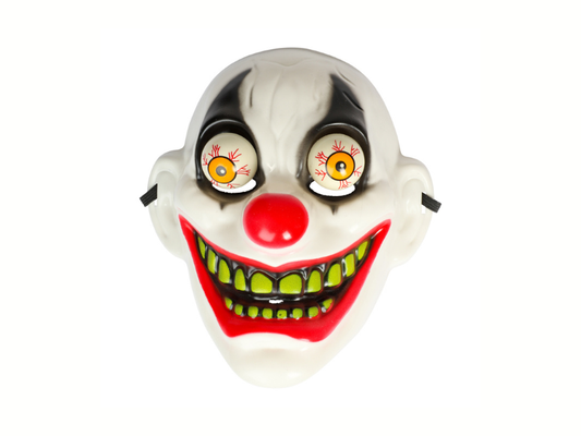 Clownmask med rörliga ögon
