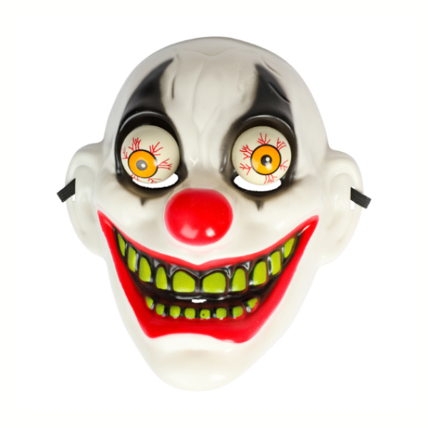 Clownmask med rörliga ögon