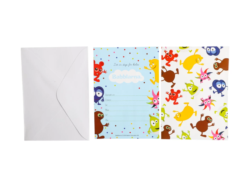 Inbjudningskort Babblarna 8-pack