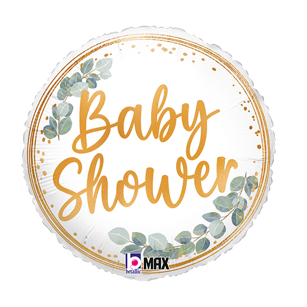 Babyshower folieballong gröna blad