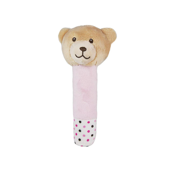 Skallra nalle rosa