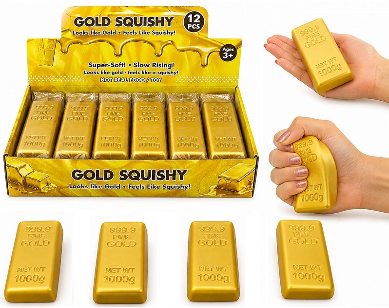 Klämleksak guldtacka – Gold Squishy