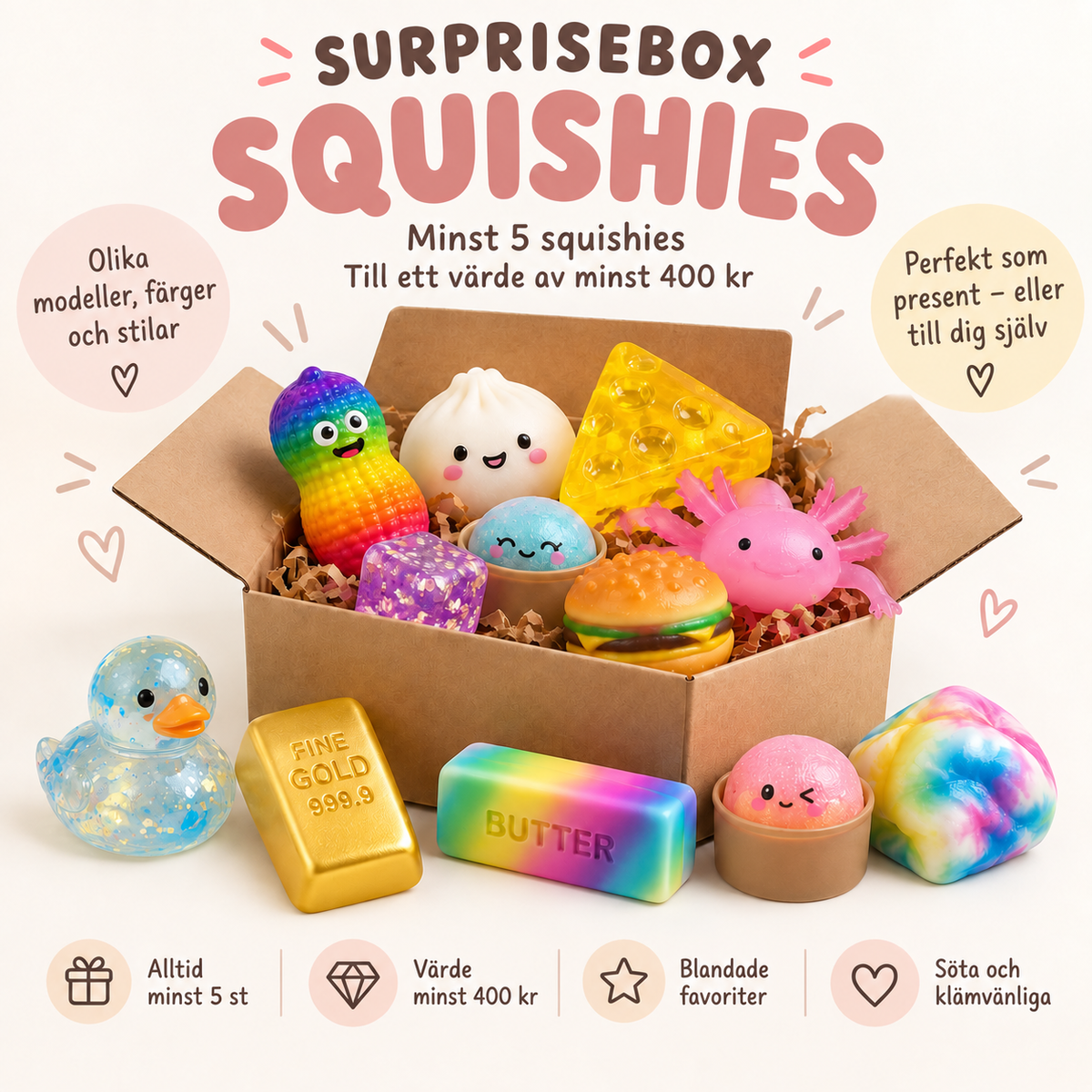 Surprisebox Squishies â minst 5 squishies đ