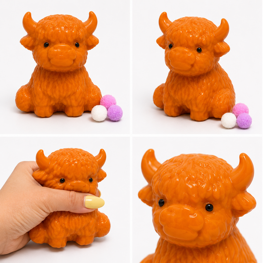Pinch Family Highland Cow Squeeze Toy
